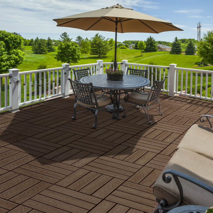 Baldosa Encastrable WPC Tabaco