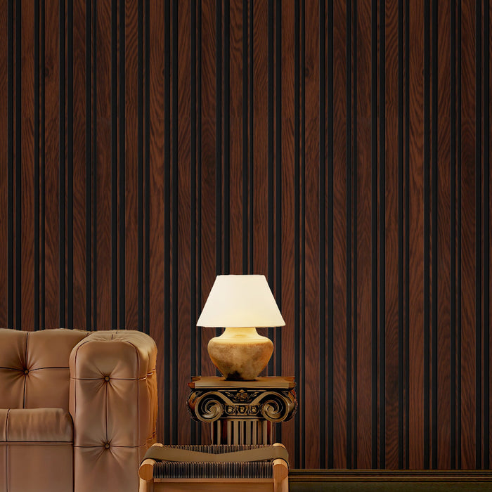 Revestimiento Pared Interior - Roble Miel y Negro